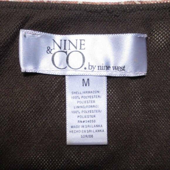 4/$14 NINE & CO womens NINE WEST skirt STRETCH rose PINK midi BROWN SIZE M - Picture 4 of 7